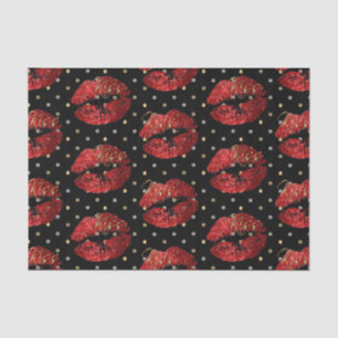 Papier Mousseline Lèvres de Parties scintillant rouge baisables