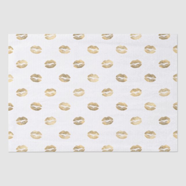 Papier Mousseline Lèvres en feuille d'or (Recto)
