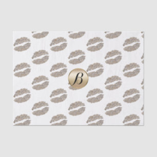 Papier Mousseline Lèvres Glamour Baiser Chic Monogramme Moderne Soir