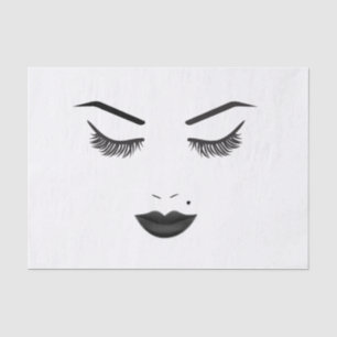 Papier Mousseline Lèvres noires maquillage Face Eyebrows Lips Glam B