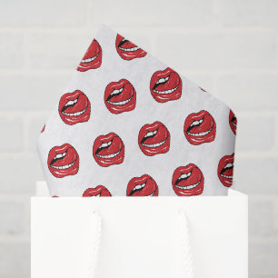 Papier Mousseline Lèvres Rouges Drôles 