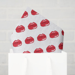 Papier Mousseline Lèvres Rouges Drôles 
