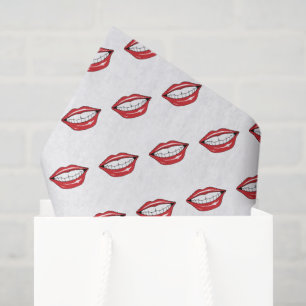 Papier Mousseline Lèvres Rouges Drôles