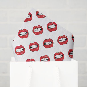 Papier Mousseline Lèvres Rouges Drôles 