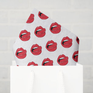 Papier Mousseline Lèvres Rouges Drôles 