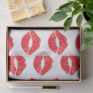 Papier Mousseline Lèvres Rouges, Rouge À Lèvres, Baiser, Motif Des L