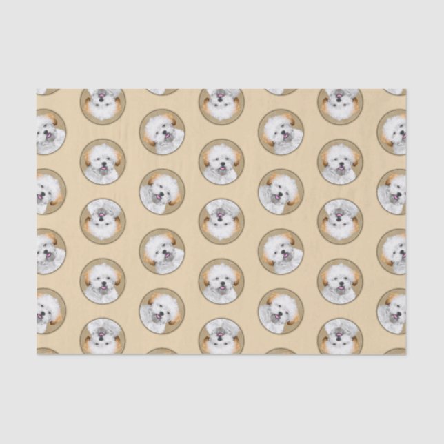 Papier Mousseline Lhasa Apso Peinture Chiot Mignonne Art Chien Origi (Recto)