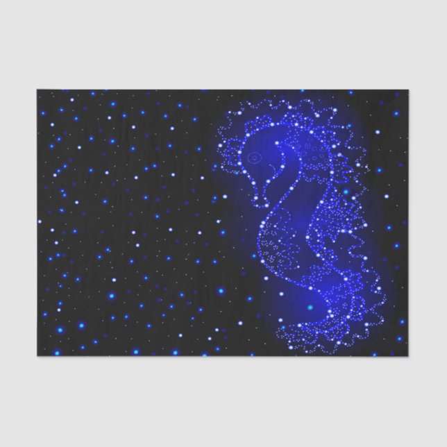 Papier Mousseline l'hippocampe nage dans les lumières (Recto)