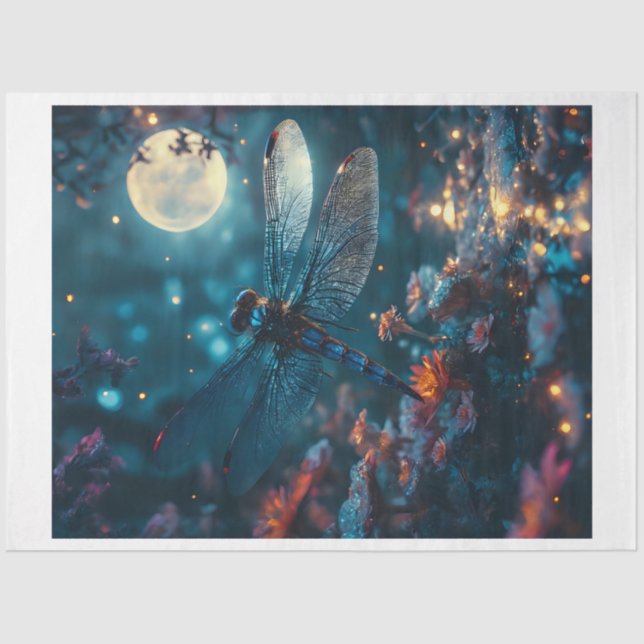 Papier Mousseline libellule nocturne (Recto)