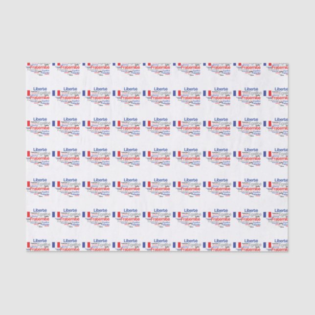 Papier Mousseline Liberté, Égalité, Fraternité - drapeau français de (Recto)