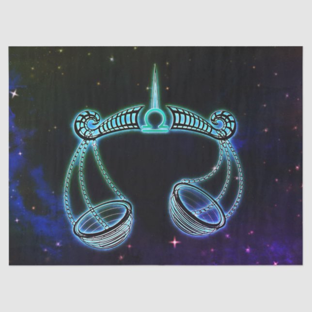 Papier Mousseline libra les écailles papier de tissu zodiaque (Recto)