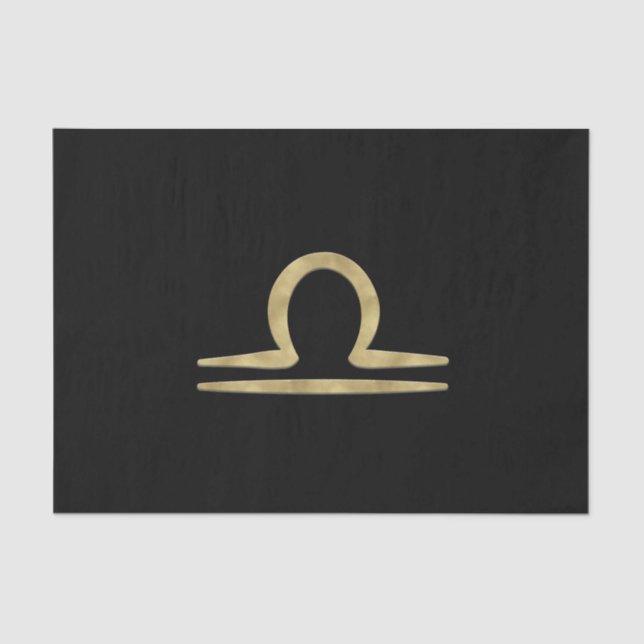 Papier Mousseline LIBRA Or Septembre Octobre Anniversaire Astrologie (Recto)