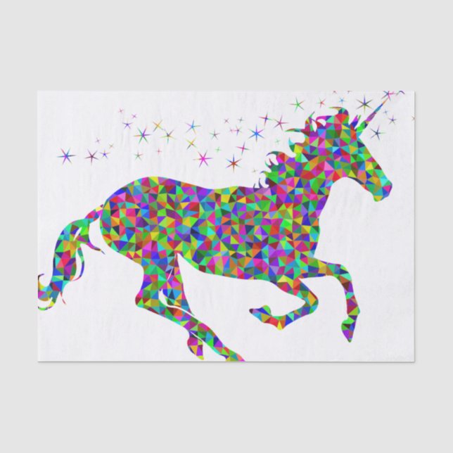 Papier Mousseline Licorne Mosaïque (Recto)