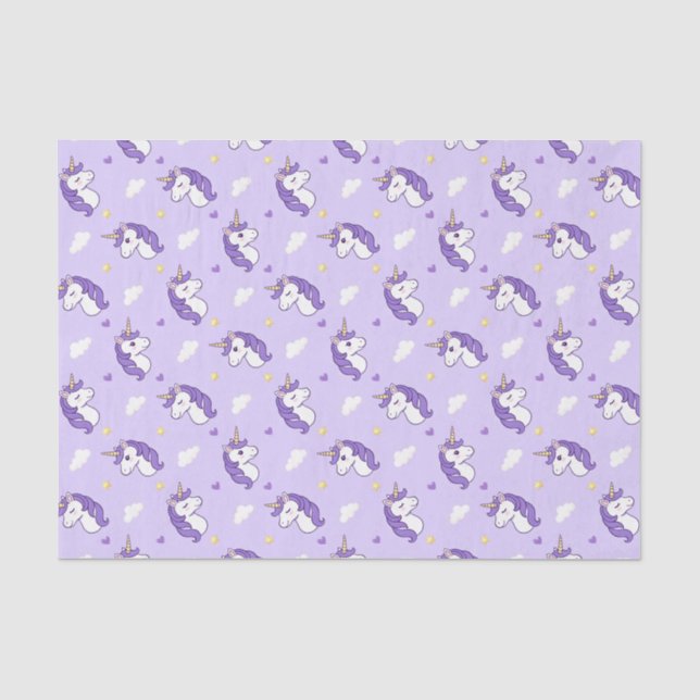Papier Mousseline Licornes (Recto)