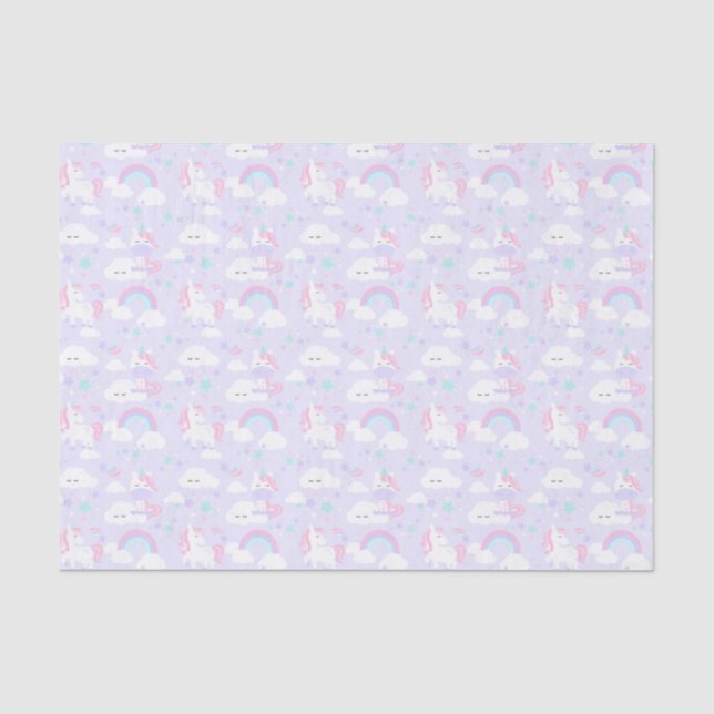 Papier Mousseline Licornes & Arc-en-ciel (Recto)