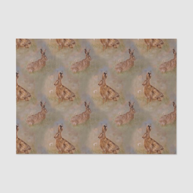 Papier Mousseline Lièvres, été de pissenlits de rabbitss (Recto)