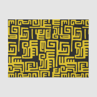 Papier Mousseline Ligne jaune de motif tribal africain minimal