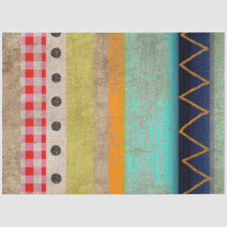 Papier Mousseline Lignes arc-en-ciel vintages