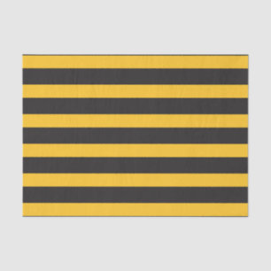 Papier Mousseline Lignes géométriques horizontales jaunes et noires 