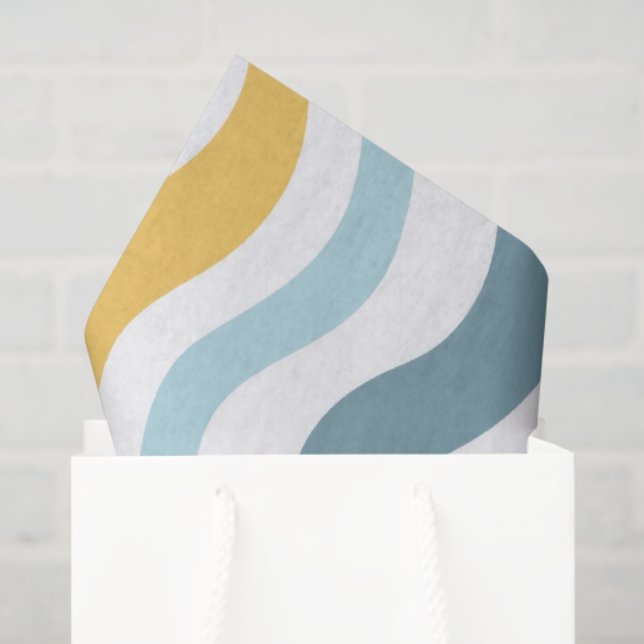 Papier Mousseline Lignes ondulées pastel (Sac cadeau)