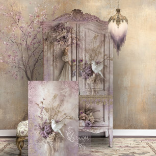 Papier Mousseline Lilac Blooms Dove & Romantic Rustic Floral