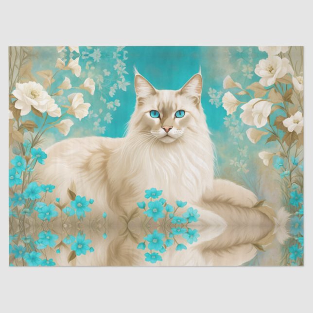 Papier Mousseline Lilac Lynx Point Siamese Portrait Art (Recto)