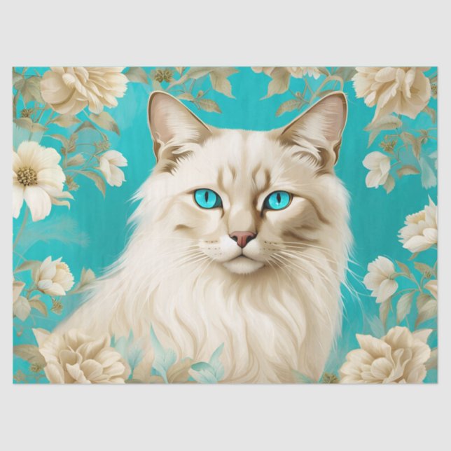 Papier Mousseline Lilac Lynx Point Siamese Portrait Art (Recto)