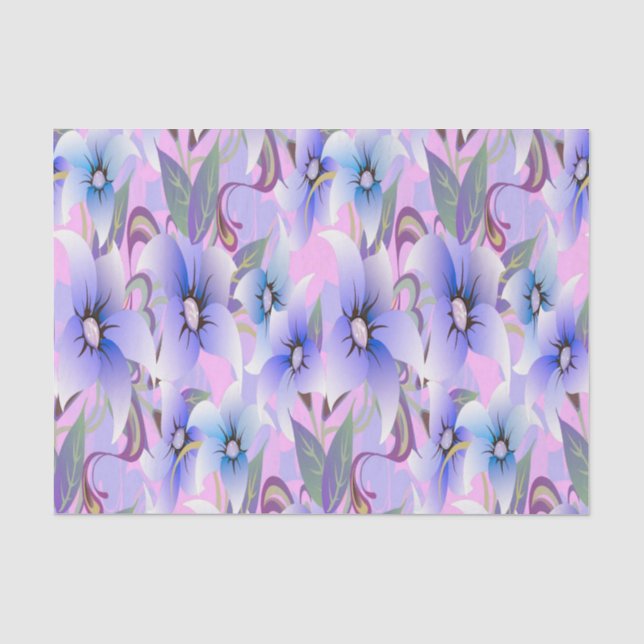 Papier Mousseline Lilac Poppies (Recto)