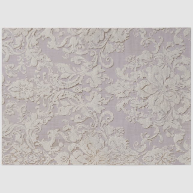 Papier Mousseline Lilac Reverie III Damask Pattern Tile (Recto)