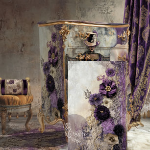 Papier Mousseline Lilac violet Scrapbook Médias mixtes Floral & Dent