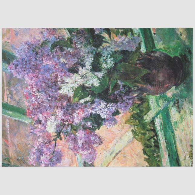 Papier Mousseline Lilacs dans une fenêtre, Mary Cassatt (Recto)
