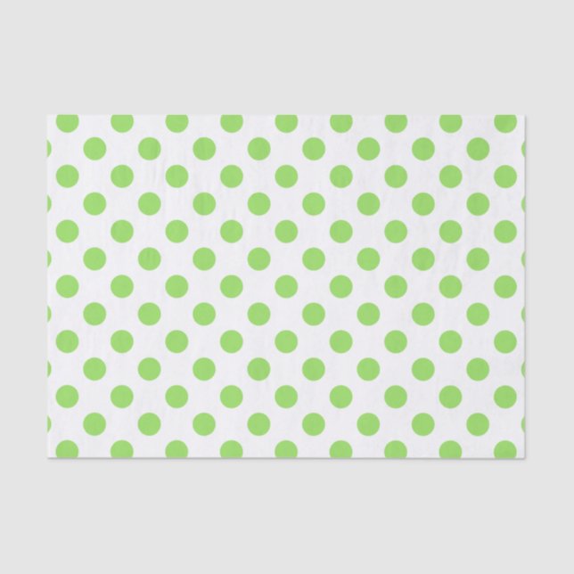 Papier Mousseline Lime et pois blancs (Recto)