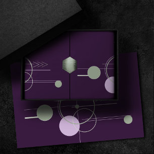 Papier Mousseline Linework de tatouage   Bohemian Purple Green Abstr