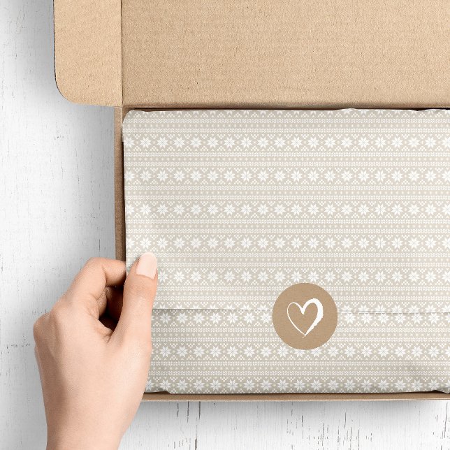 Papier Mousseline Linge Beige Fair Isle Sweat Motif de Noël (Créateur téléchargé)