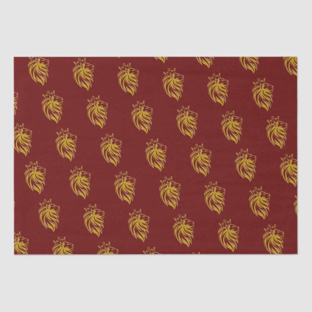 Papier Mousseline Lion Avec Couronne - Style Or 2 (Recto)
