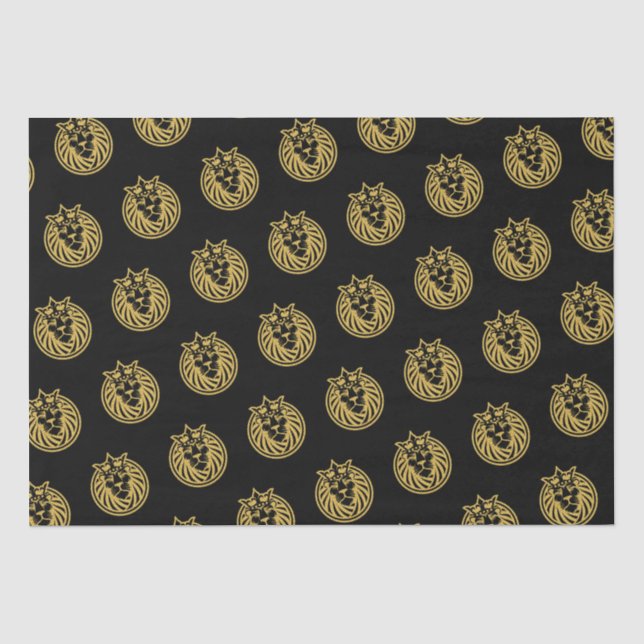 Papier Mousseline Lion Avec Couronne - Style Or 4 (Recto)