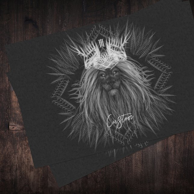 Papier Mousseline Lion avec monogramme de couronne (Créateur téléchargé)