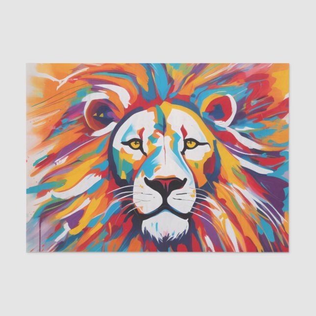 Papier Mousseline Lion blanc de beauté abstraite (Recto)
