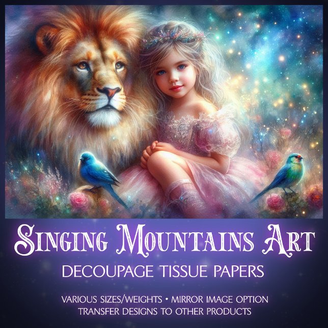 Papier Mousseline Lion de Juda avec la fille Découpage (Créateur téléchargé)