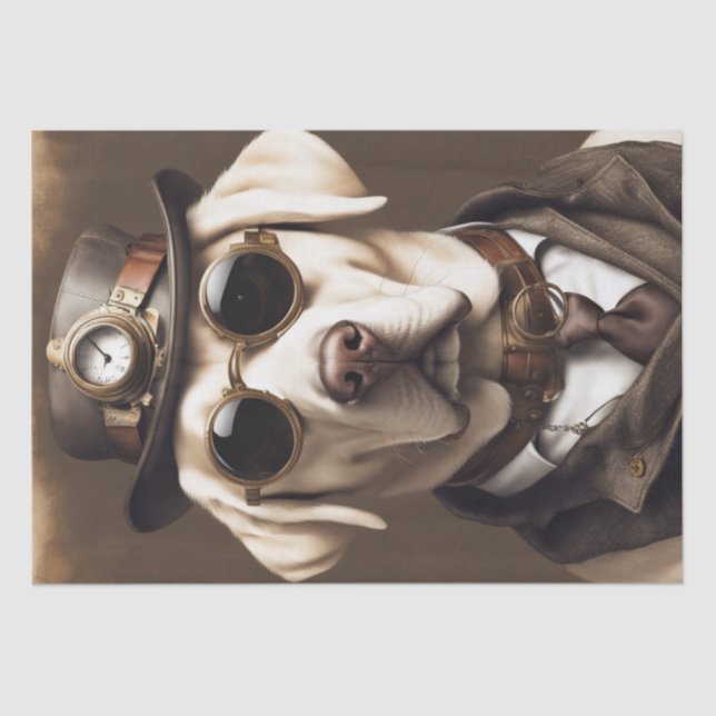 Papier Mousseline Lion fumeur distinctif dans le découpage casque (Recto)