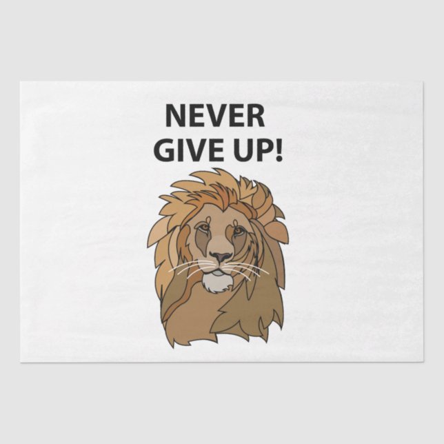 Papier Mousseline Lion Ne Jamais Abandonner Lion (Recto)