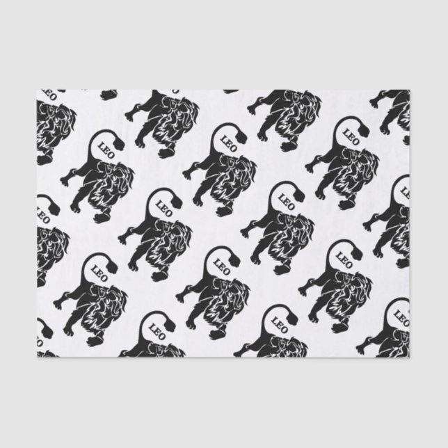 Papier Mousseline Lion noir Lion Zodiac (Recto)