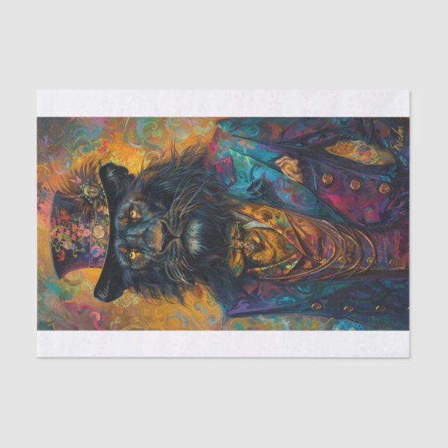 Papier Mousseline Lion noir rare1 (Recto)