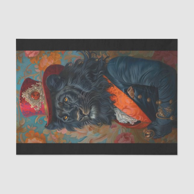 Papier Mousseline Lion noir rare9 (Recto)