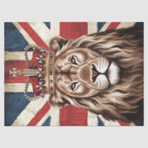 Papier Mousseline Lion portant un drapeau britannique de la Couronne