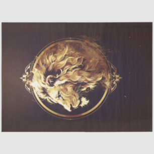 Papier Mousseline Lion Portrait Majestic