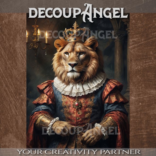Papier Mousseline Lion Roi - Découpage (Créateur téléchargé)