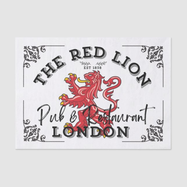 Papier Mousseline Lion Rouge - Panneau du Pub (Recto)