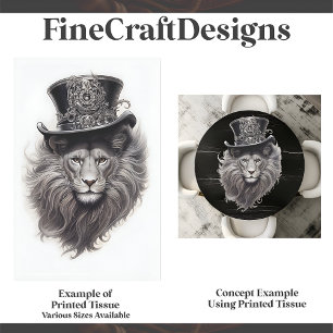 Papier Mousseline Lion Steampunk Sophistiqué En Casquette E4 Découpa