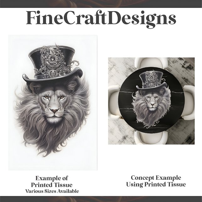 Papier Mousseline Lion Steampunk Sophistiqué En Casquette E4 Découpa (Créateur téléchargé)